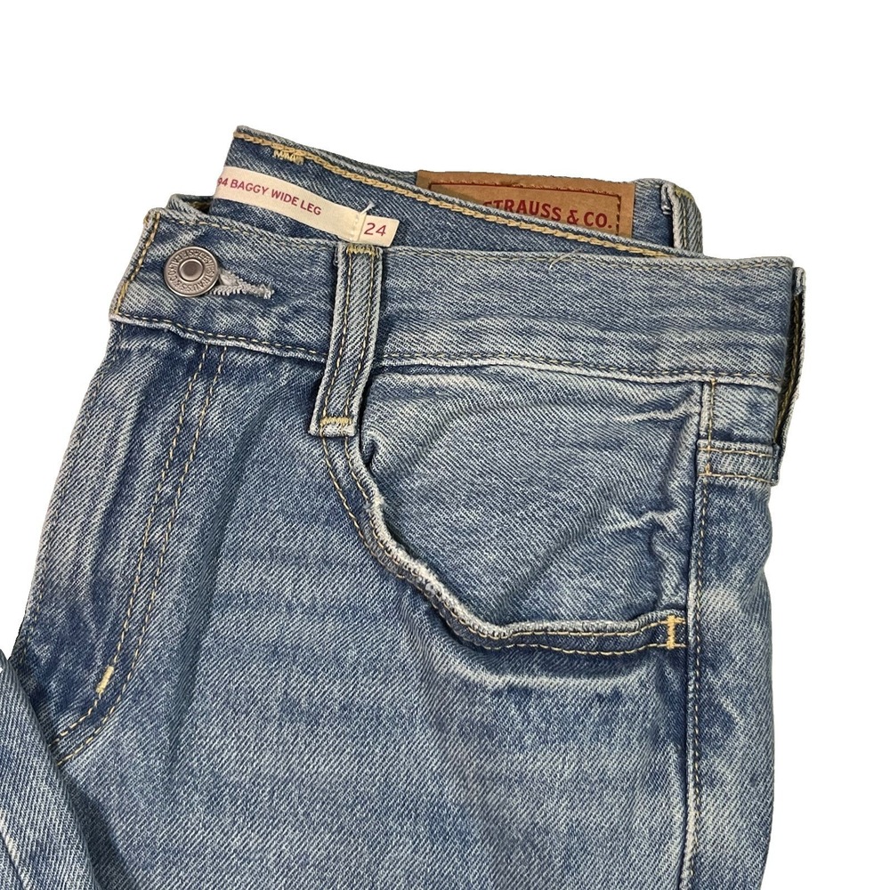 Levis Womens '94 Baggy Wide Leg Denim Jeans Light Wash Size 24x31